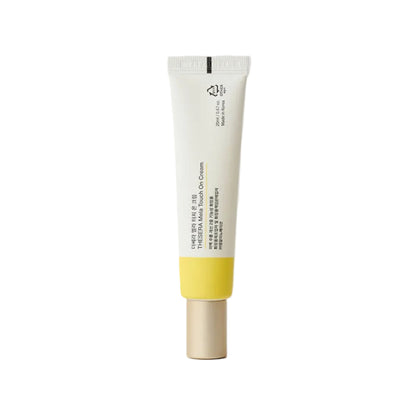 Thesera Mela Touch On Brightening Cream, a clinical Korean moisturizer with 6 vitamins and PHA to block melanin and erase dark spots.