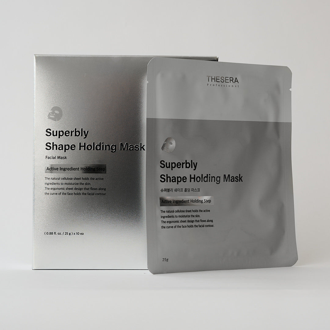 Thesera Superbly Shape Holding Mask 10-Pack Korean biocellulose face mask for skin barrier repair and face lifting
