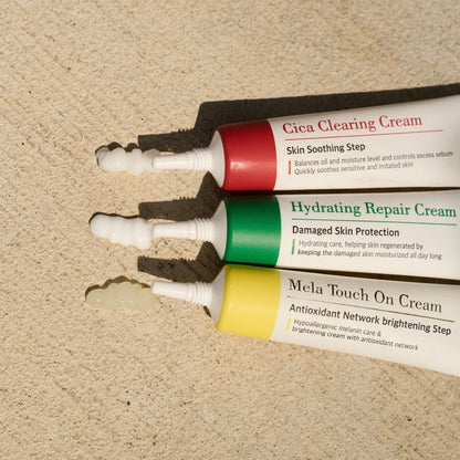 Thesera Mela Touch On Brightening Cream tube with Tranexamic Acid and Glutathione for dark spots and hyperpigmentation.